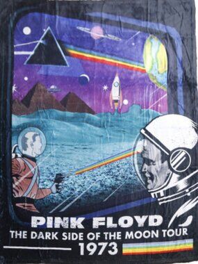 Pink Floyd Dark Side Of The Moon Retro Blanket ~ 50" x 60" ~ Brand New!